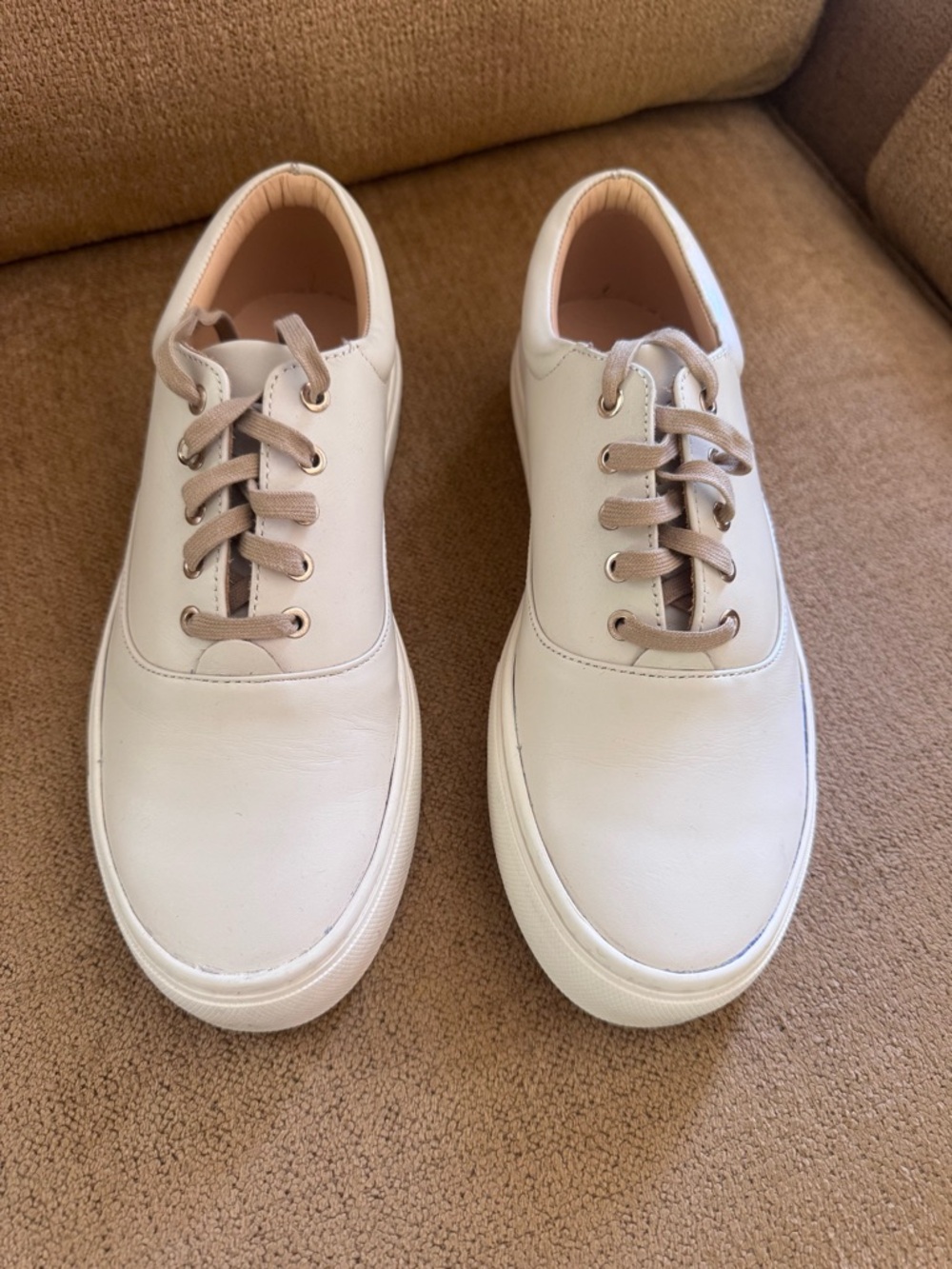 Nisolo Everyday Sneaker Bone Leather Lace Up Minimalist Size 8